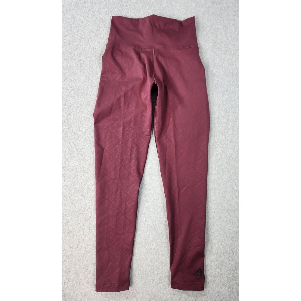 Adidas Training‎ Tights Womens Small (22x24) Victory Crimson Burgundy Primegreen